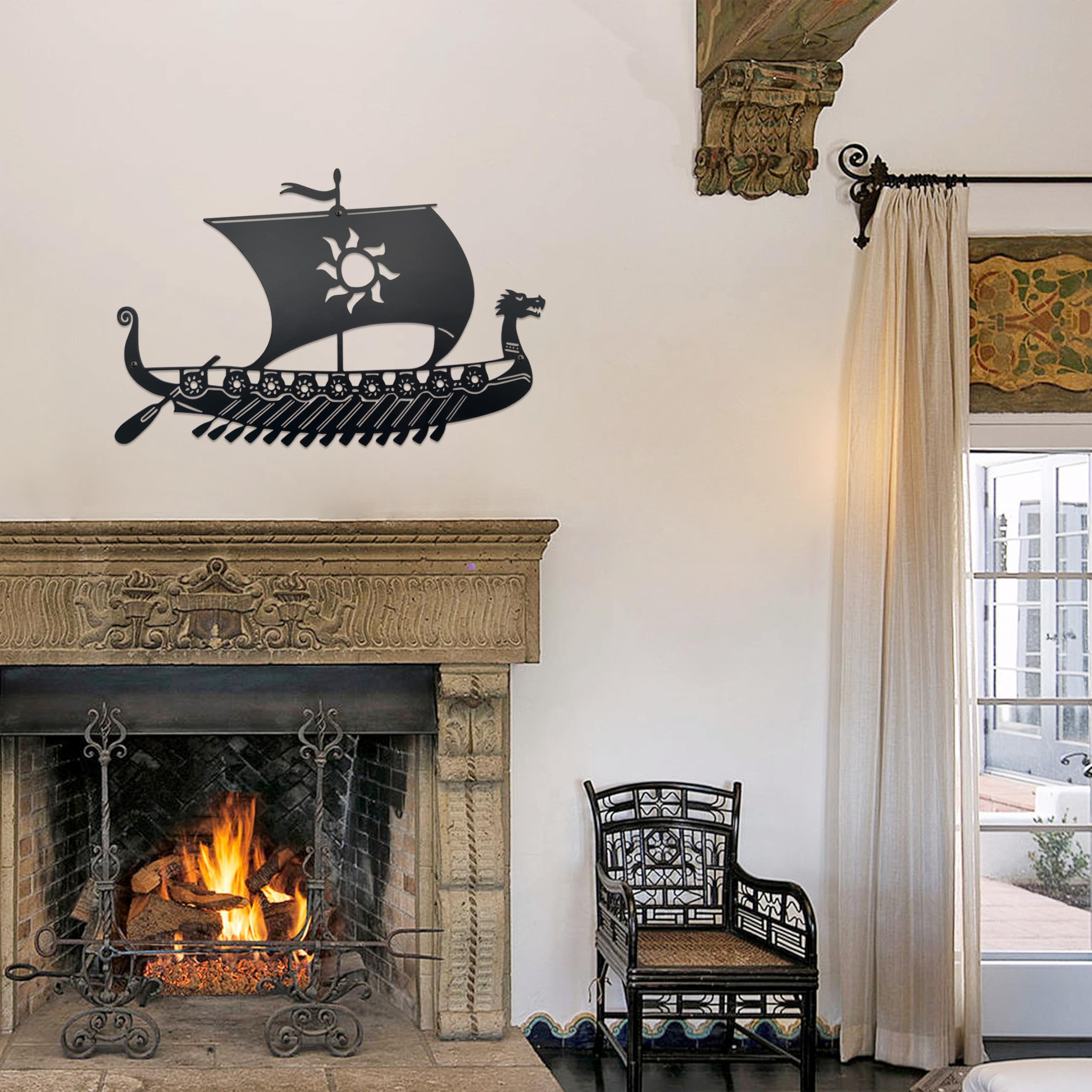 Amazon.com: Unique Metal Viking Ship Wall Decor, Nordic Pagan