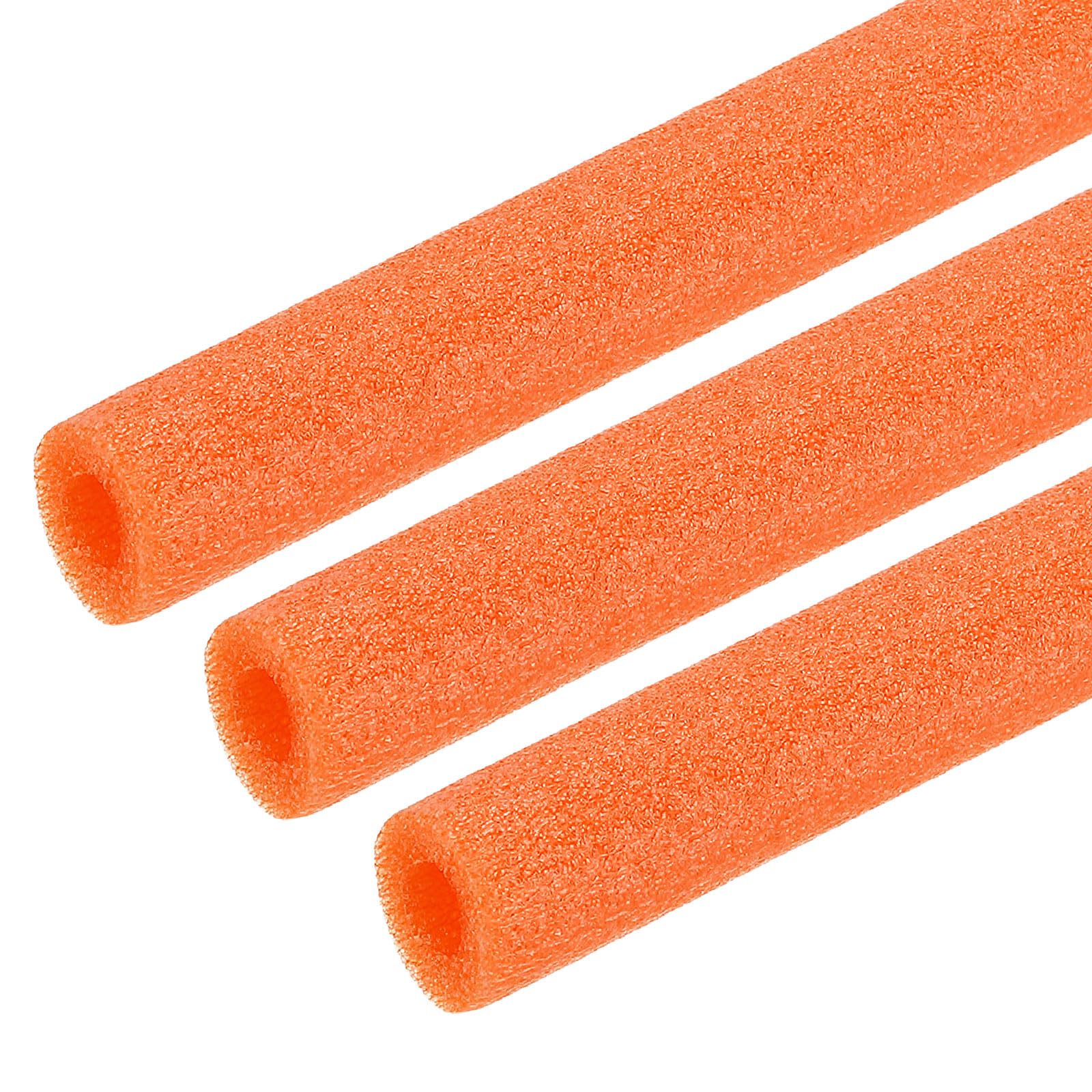 sourcing map 3pcs 3/8" ID Pipe Insulation Foam Tube, Foam Pipe Tubing Covers 0.79" OD Wrap Roll Bar Tubing 3.3FT Long - Heat Preservation for Handle Heat Water/Pipe Freeze Protection, Orange