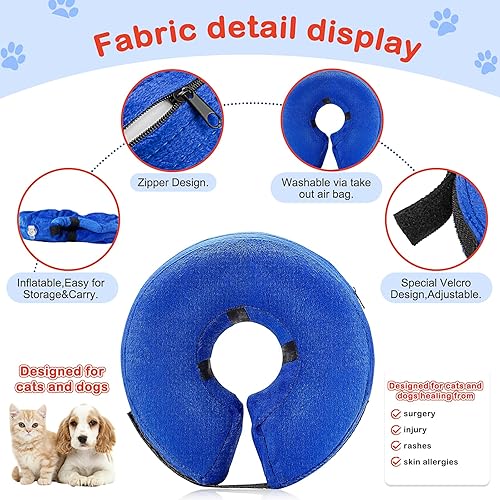 Miniatura 3 de Collar inflable protector para perros y gatos, collar de cono alternativo después de la cirugía, collar de recuperación de mascotas para perros