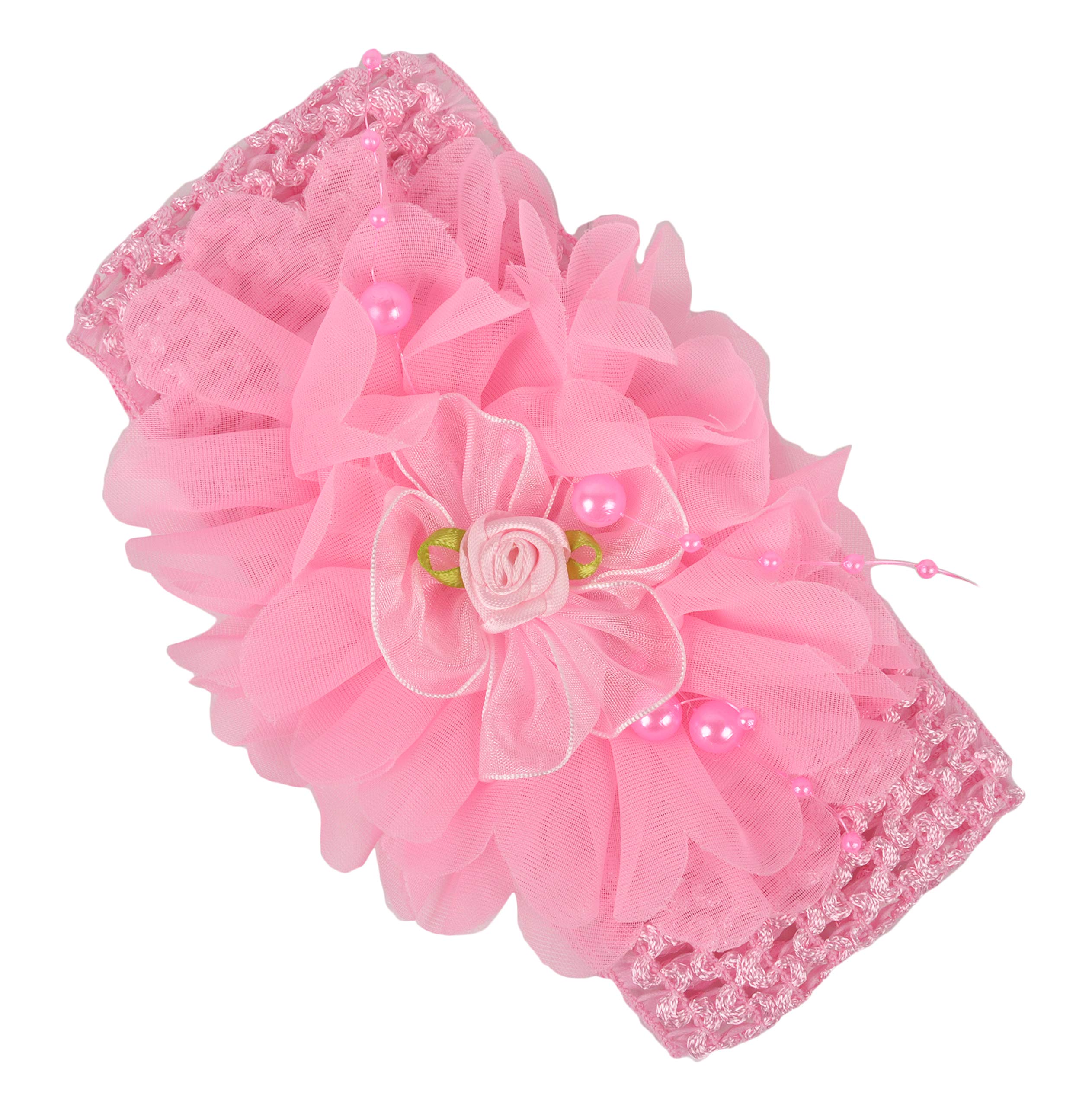 YELLOW BEE Hair Band for Baby Girl - Pink, Hair Bands for Baby Girl Suitable for Age 0-2 years Girls, Big Ruffle Flower Fabric Hairband with Pearl Detailing for Infants Ideal for Gift (B07HTBXR2D) Amazon Price History, Amazon Price Tracker