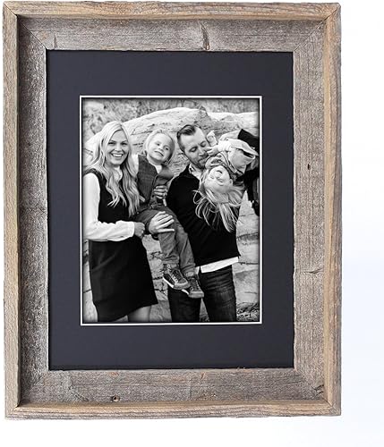 Miniatura 2 de Firma BarnwoodUSA Marco de cuadro con tapete, Madera, Negro, 11x14