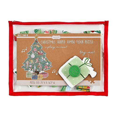Mud Pie Rompecabezas de árbol de Navidad jumbo para niños, 25 12 "x 22"