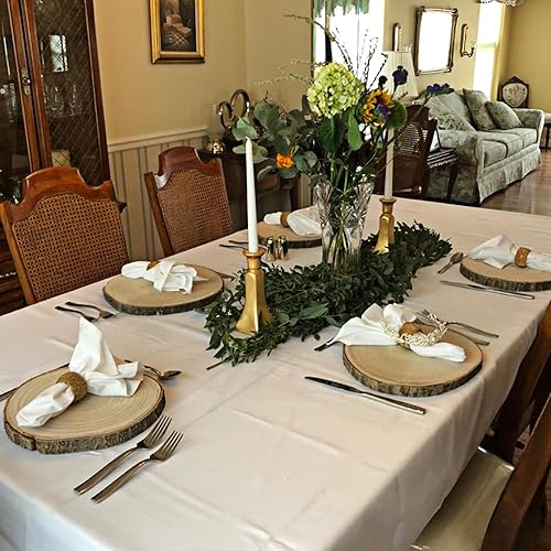 Miniatura 6 de Sancodee 8 piezas grandes de madera sin terminar, losas de madera de 11 a 12 pulgadas para centros de mesa, círculo de madera natural, centros de