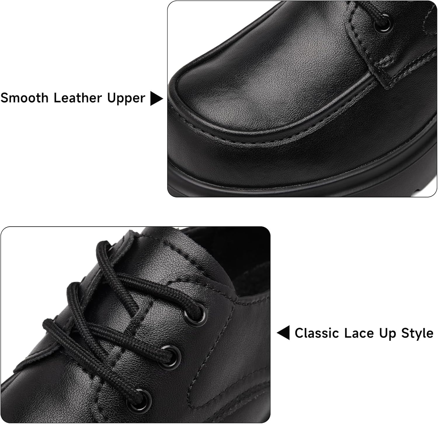 Oxford Shoes for Women Platform Chunky Loafers Lace Up Casual Business Work Shoes - Image 4