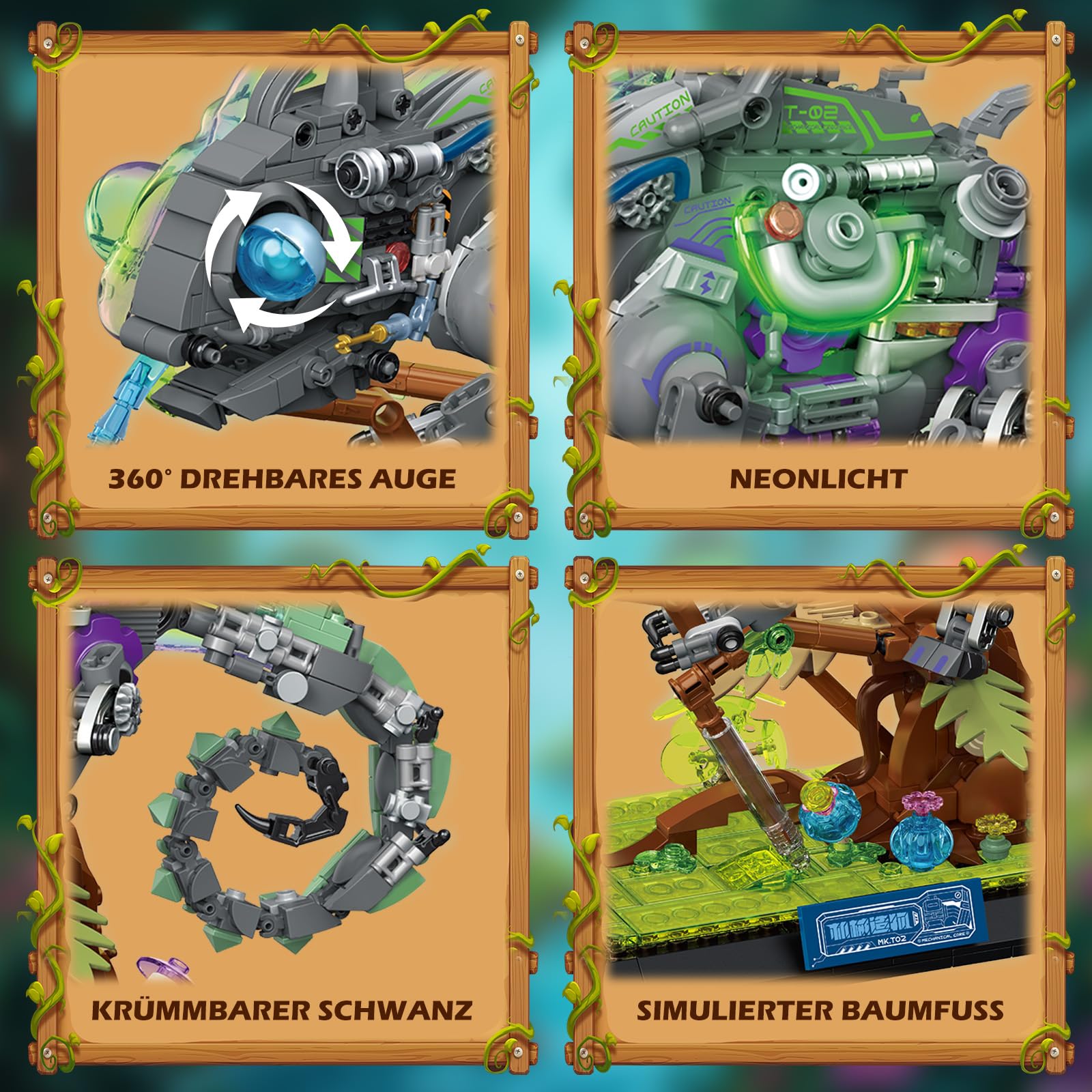Brihappen Cool Mech Chameleon Model Building Set for Adult Boys Girls Chameleon Animals Crossing Toy Collectible Display Model Home Office Decor - Image 3