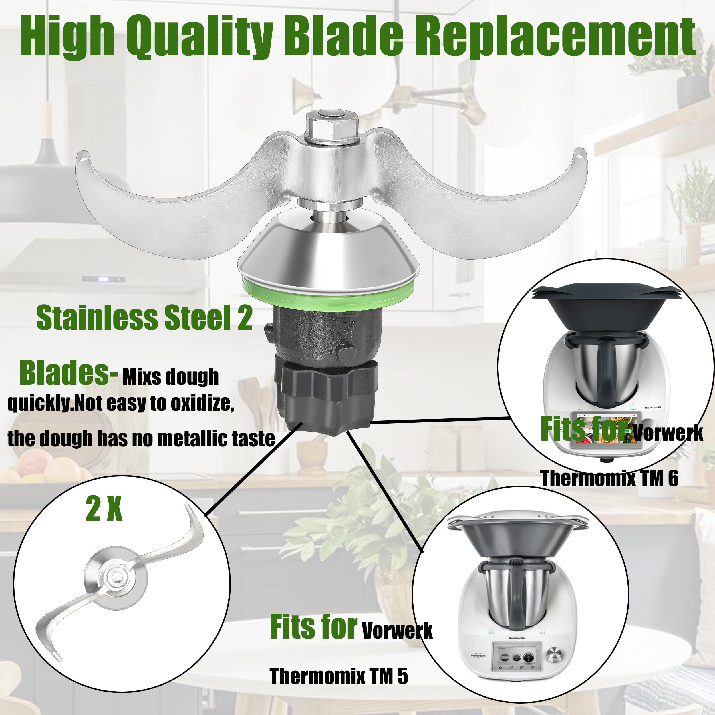 Gruppo Coltelli Gruppo Coltelli Laa Copatibile Con Vorwerk Theroix T5 T6 Coltello Iscelatore In Acciaio Bimby Tm5 - 8