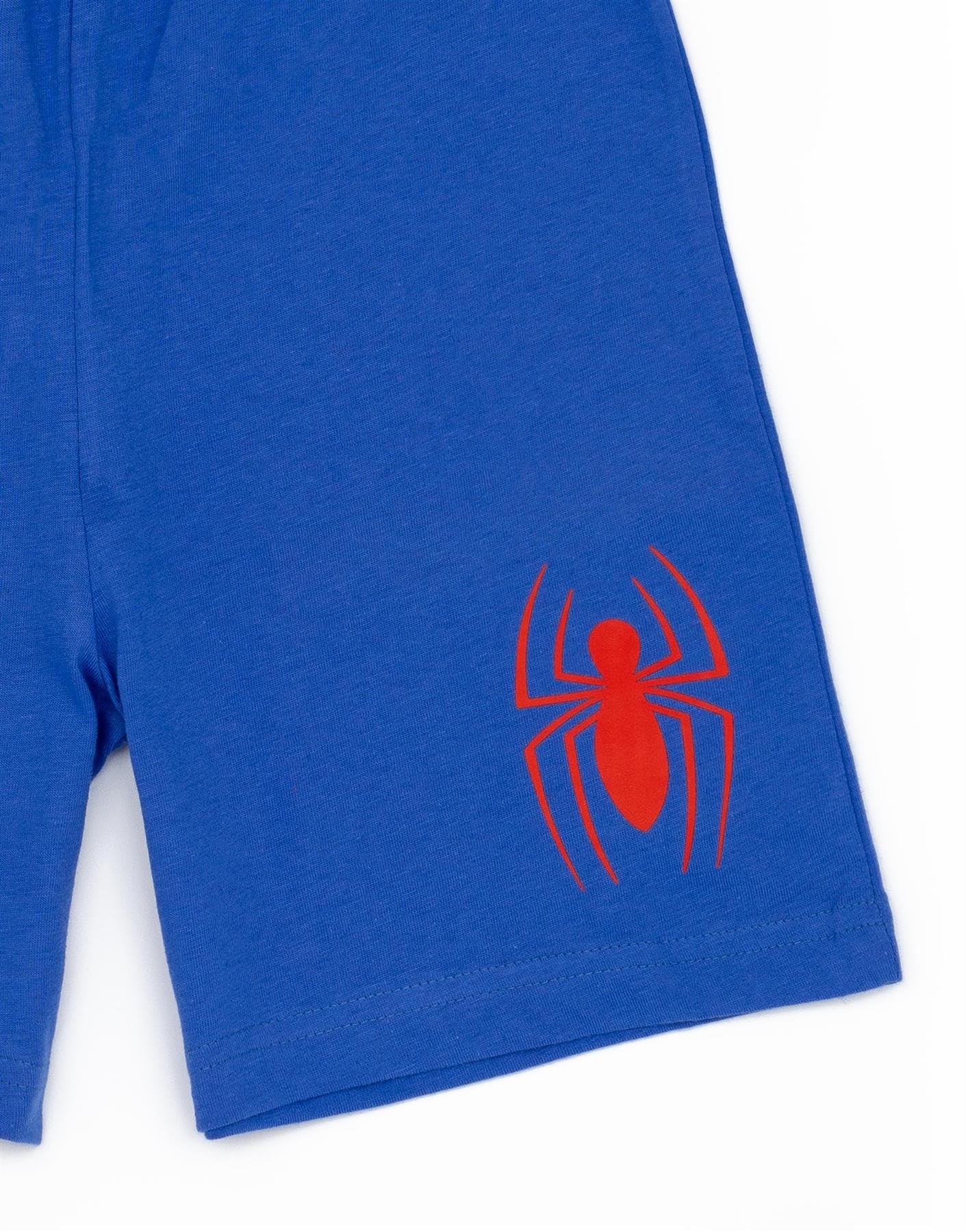 Marvel Spiderman Conjunto de Pijama para Niño Azul y Rojo | Kids Spiderman Spider Suit Camiseta y Shorts Cortos PJs | Diseño de Aventuras de Lanzamiento de telarañas | Mercancía Oficial