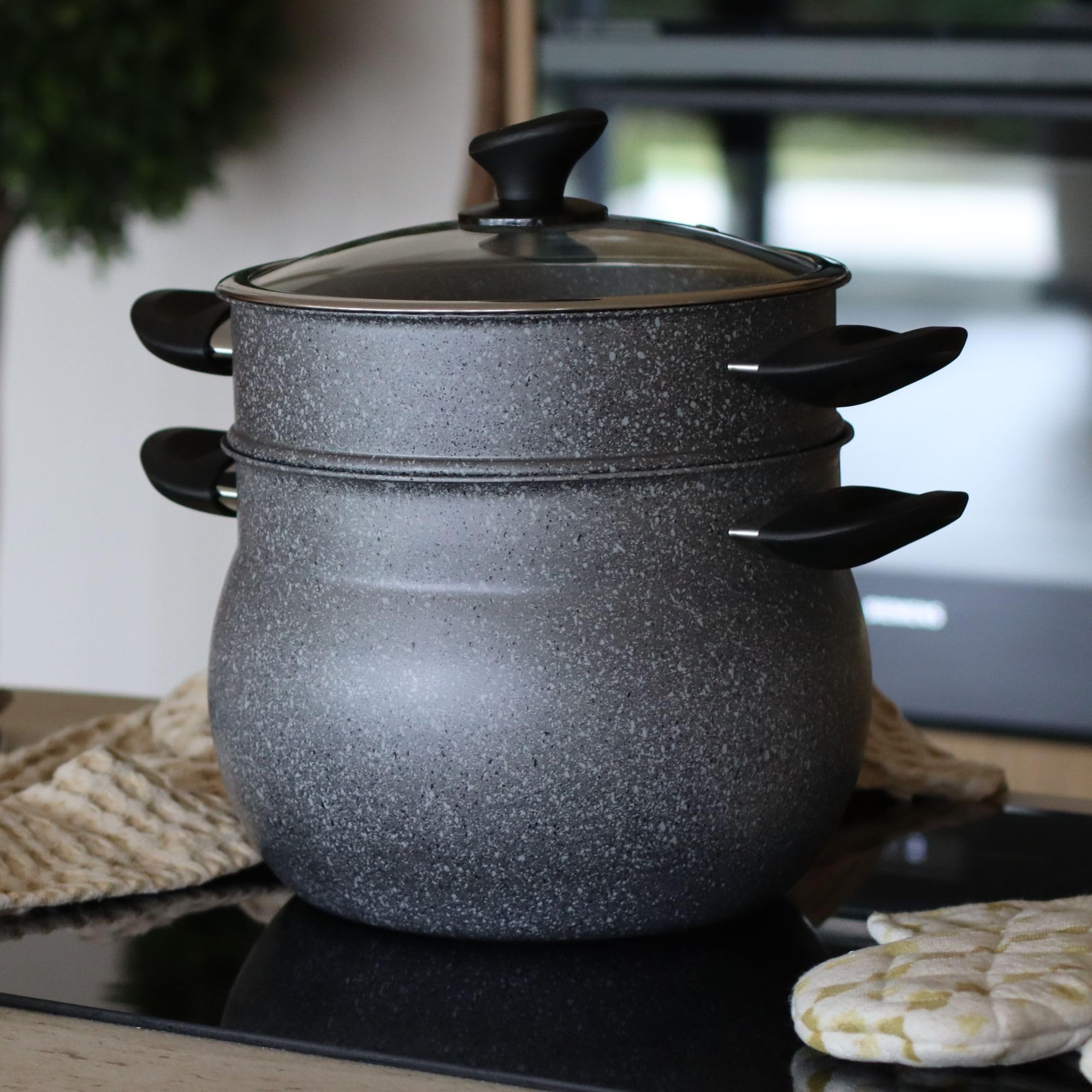 MENASTYL - Couscoussier 9L avec couvercle - Compatible tous feux dont induction et lave-vaisselle - 6020033