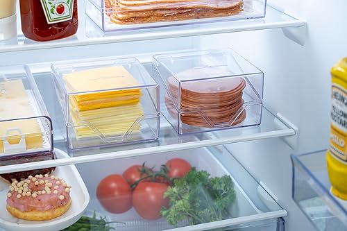 Miniatura 7 de Pikanty - Soporte para queso americano en rodajas  Contenedor de almacenamiento para refrigerador  Fácil de limpiar  Almacenamiento hermético  A