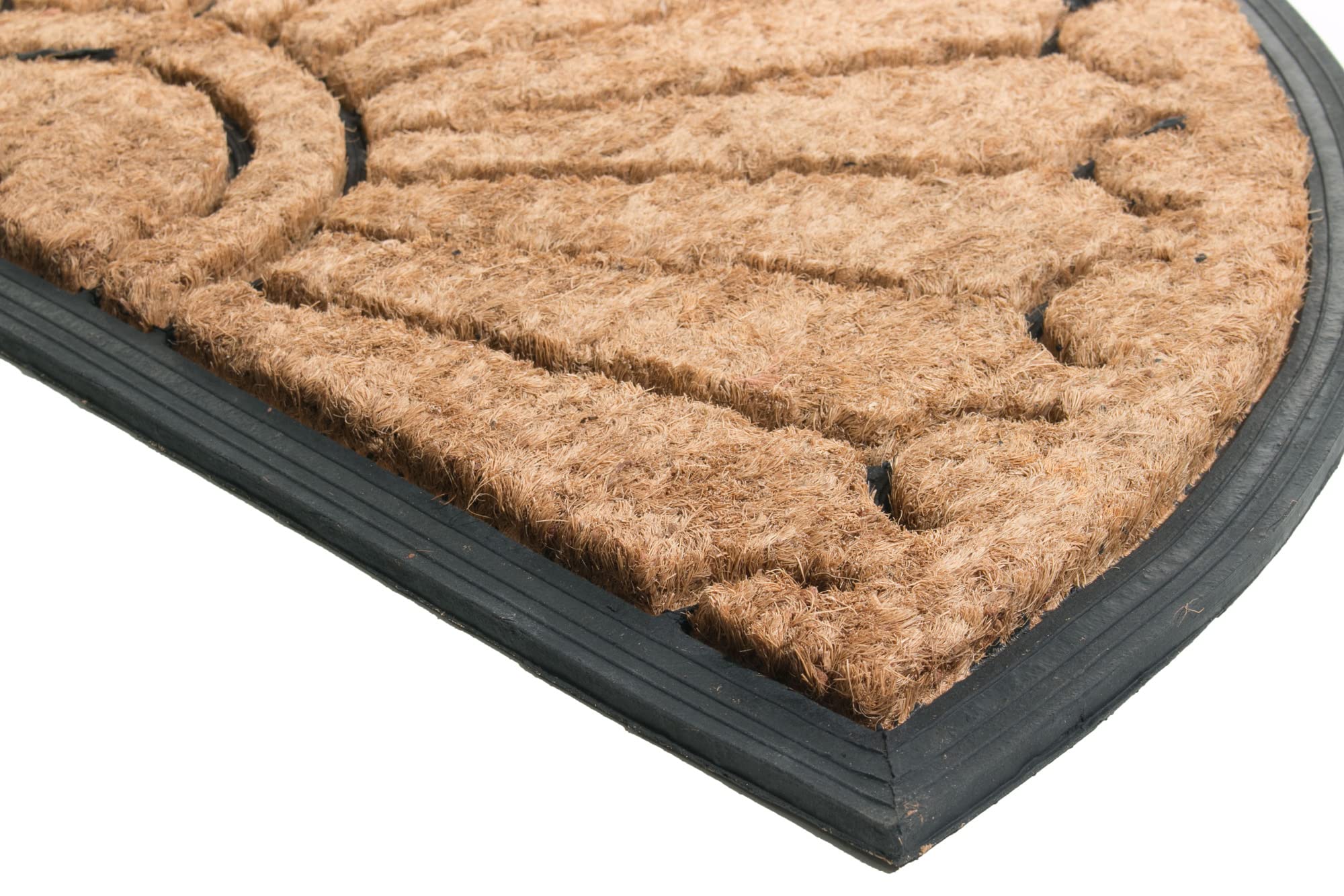 Las importaciones Decor Trasera de Goma Media caña Felpudo Fibra de Coco, Pavo Real, 45,72 cm por 76,2 cm