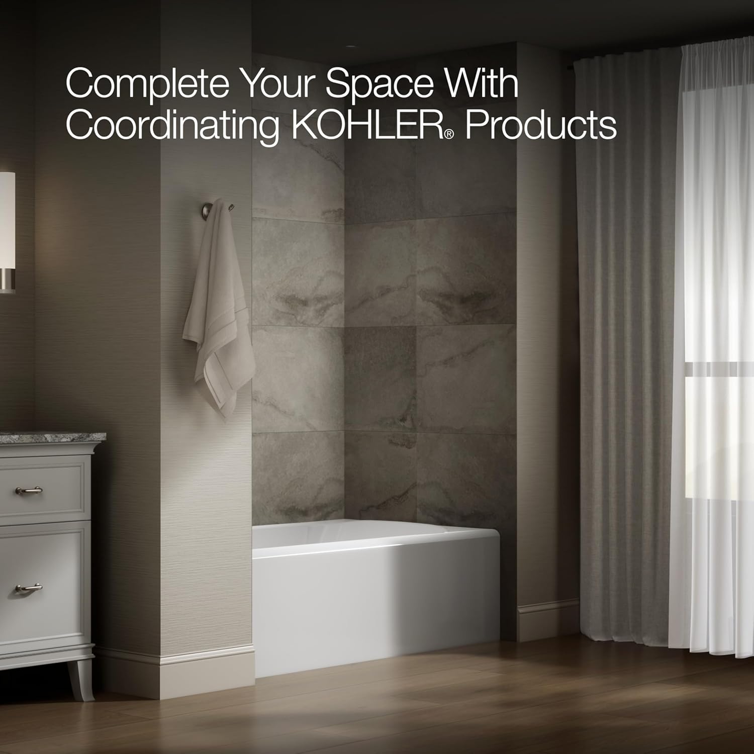 Kohler 25832-LA-0 Avec® 60" x 36" alcove bath, left drain, White