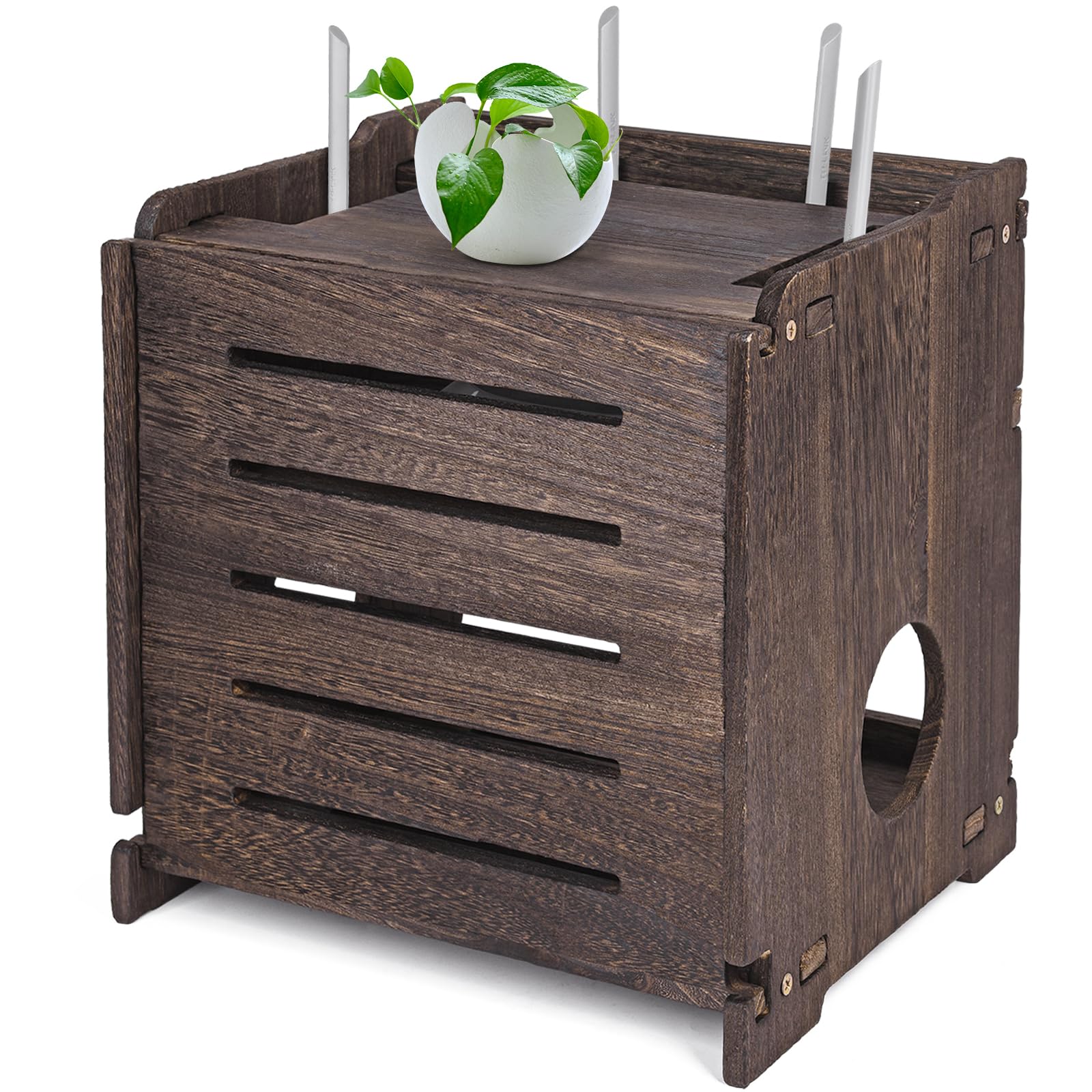 Amazon.com: BEARUT Wooden Router Shelf Wall Mount WiFi Router Storage ...