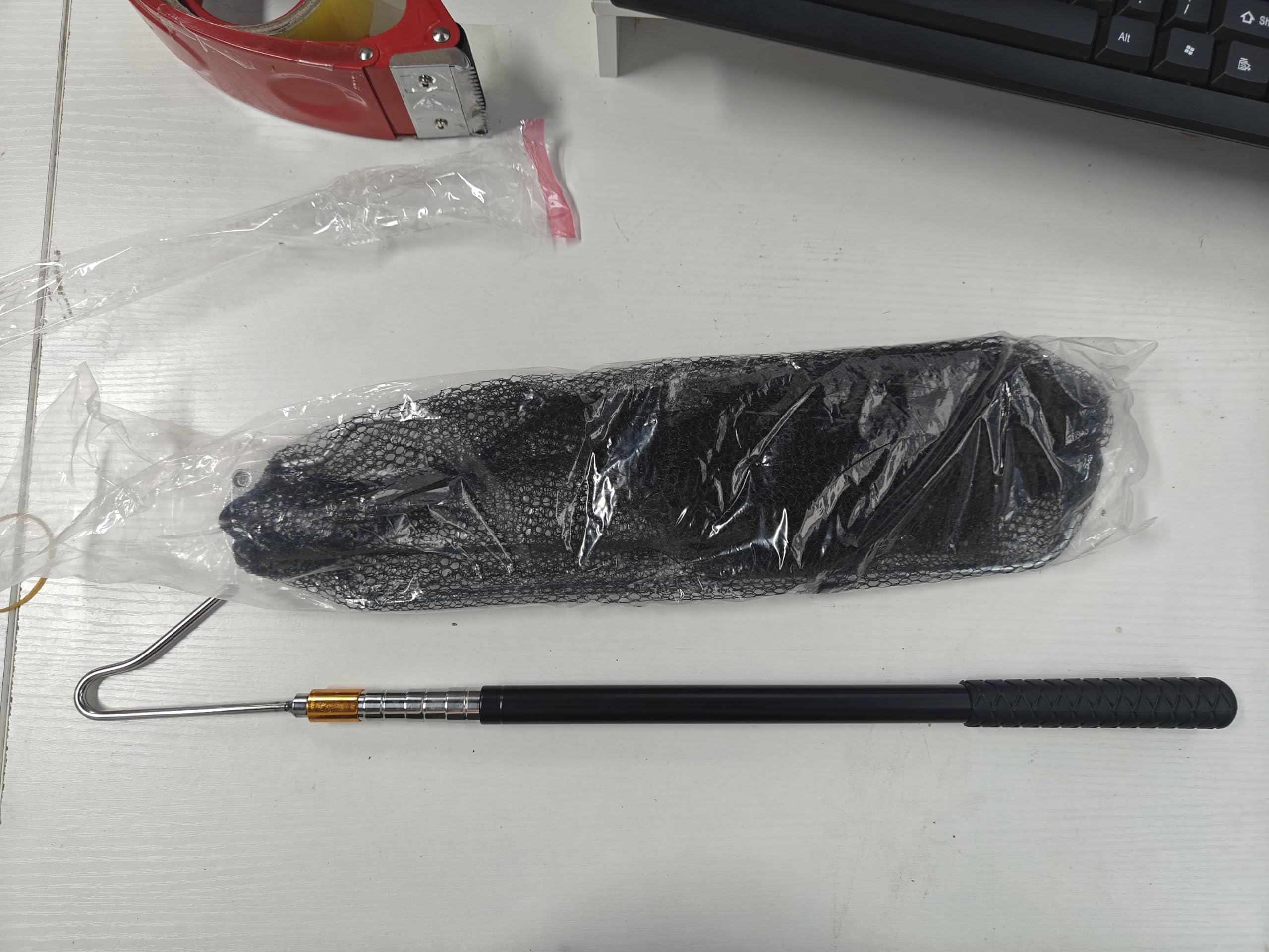 Kit 2 en 1 avec crochets et filet de pêche rétractables pour volailles, crochets en acier inoxydable, pour volaille, poulet, dinde, oie, canard, oiseaux, petits animaux et poissons