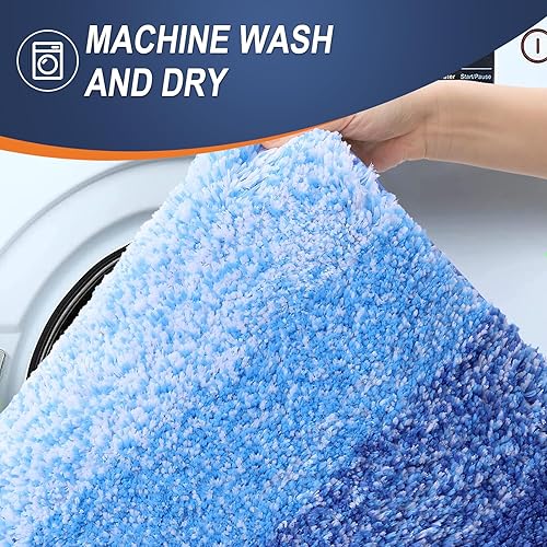 Miniatura 193 de OLANLY Juego de 2 alfombras de baño de 2 piezas, alfombras de baño de microfibra suave y absorbente y alfombra de inodoro con contorno