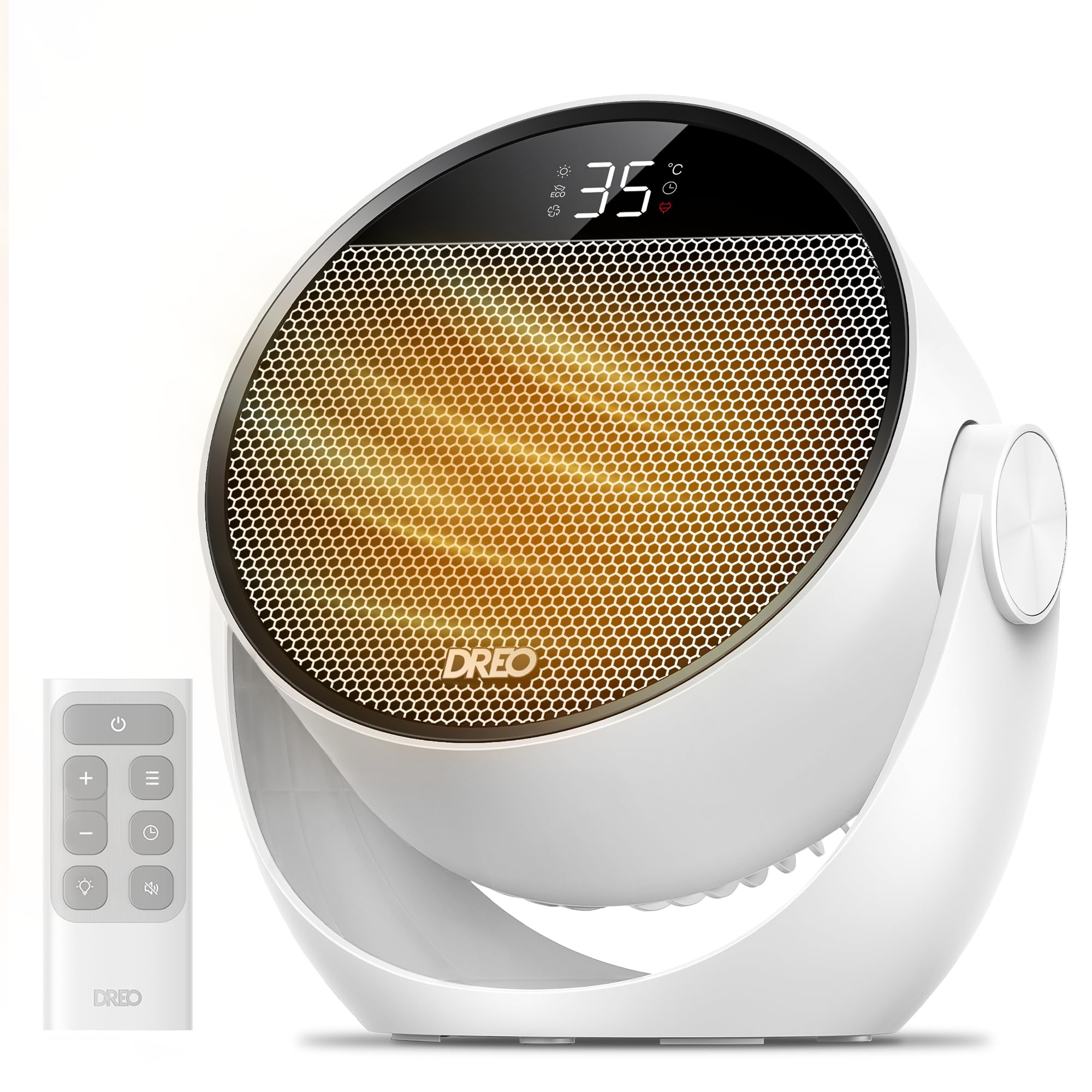 DREO セラミックヒーター 【冬の足元対策・広範囲送風】 1200W~15.5畳 ヒーター 強力 ストーブ暖房 静音34DB ECO省エネ 8つ安全機能 60°角度調整 3段階の加熱と3段階の送風 温度自動調節(5~35°C) 1… Amazon | DREO (ドレオ) セラミック ヒーター 【2秒速暖・大風量