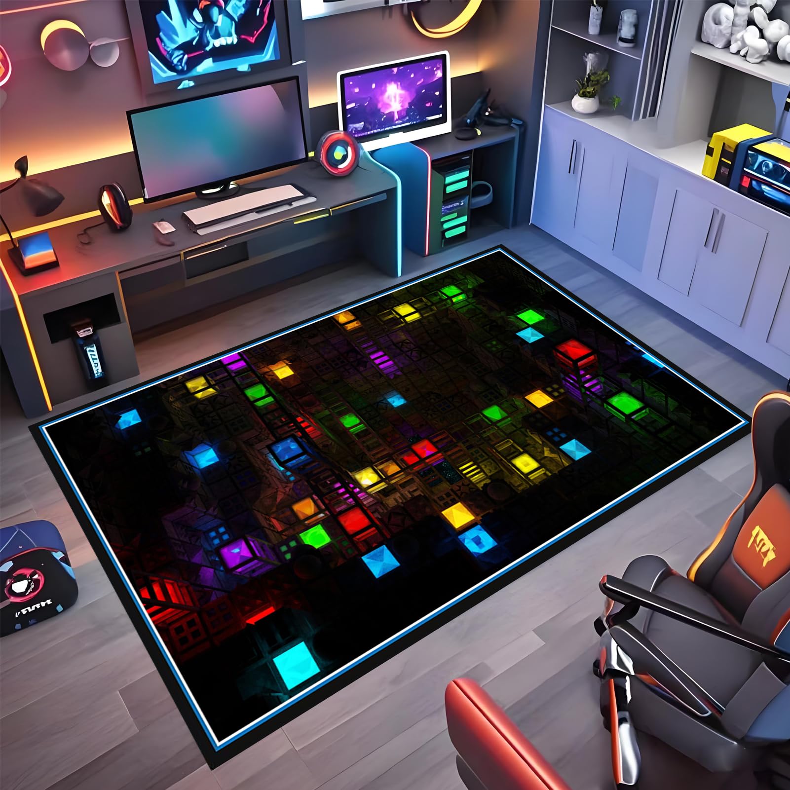 Wuzqju Gaming Chair Mat Non Slip 100 x 120 cm Chair Mat Office Chair Mat for Hard Floor Gaming Chair Mat Low Pile Desk Chair Mat Multi-Purpose Hard Floor Protector Chair Mats for Home and Office