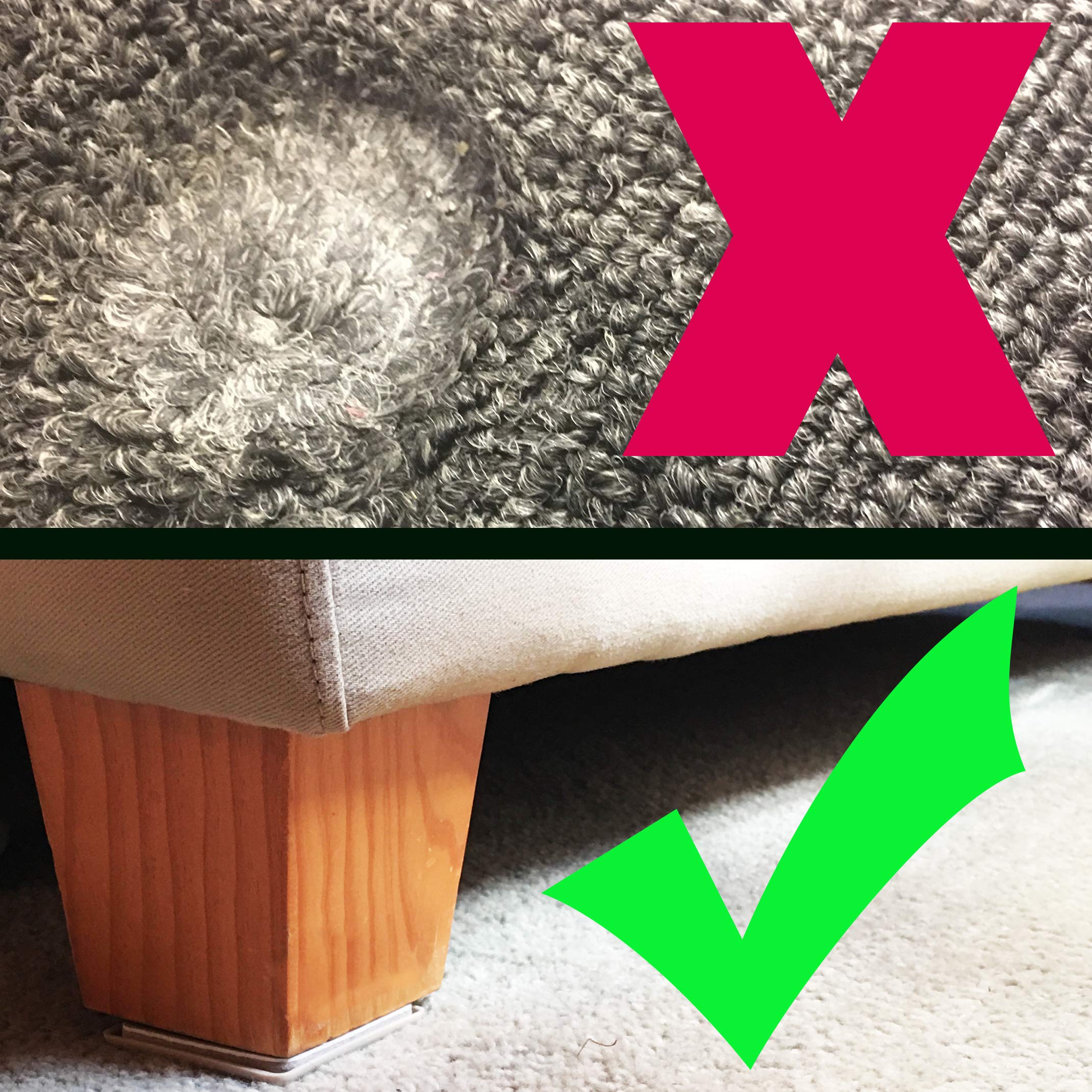 16 Pack 2 5inch Self Stick Square Furniture Moving Sliders for Carpet 2-1 2 Self-Adhesive Furniture Slider Furniture — view 4