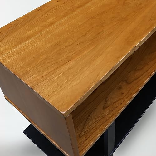 Miniatura 6 de American Trails Creek 597-521 - Soporte de madera maciza para TV, marco de madera de cerezo natural, pata de haya negra