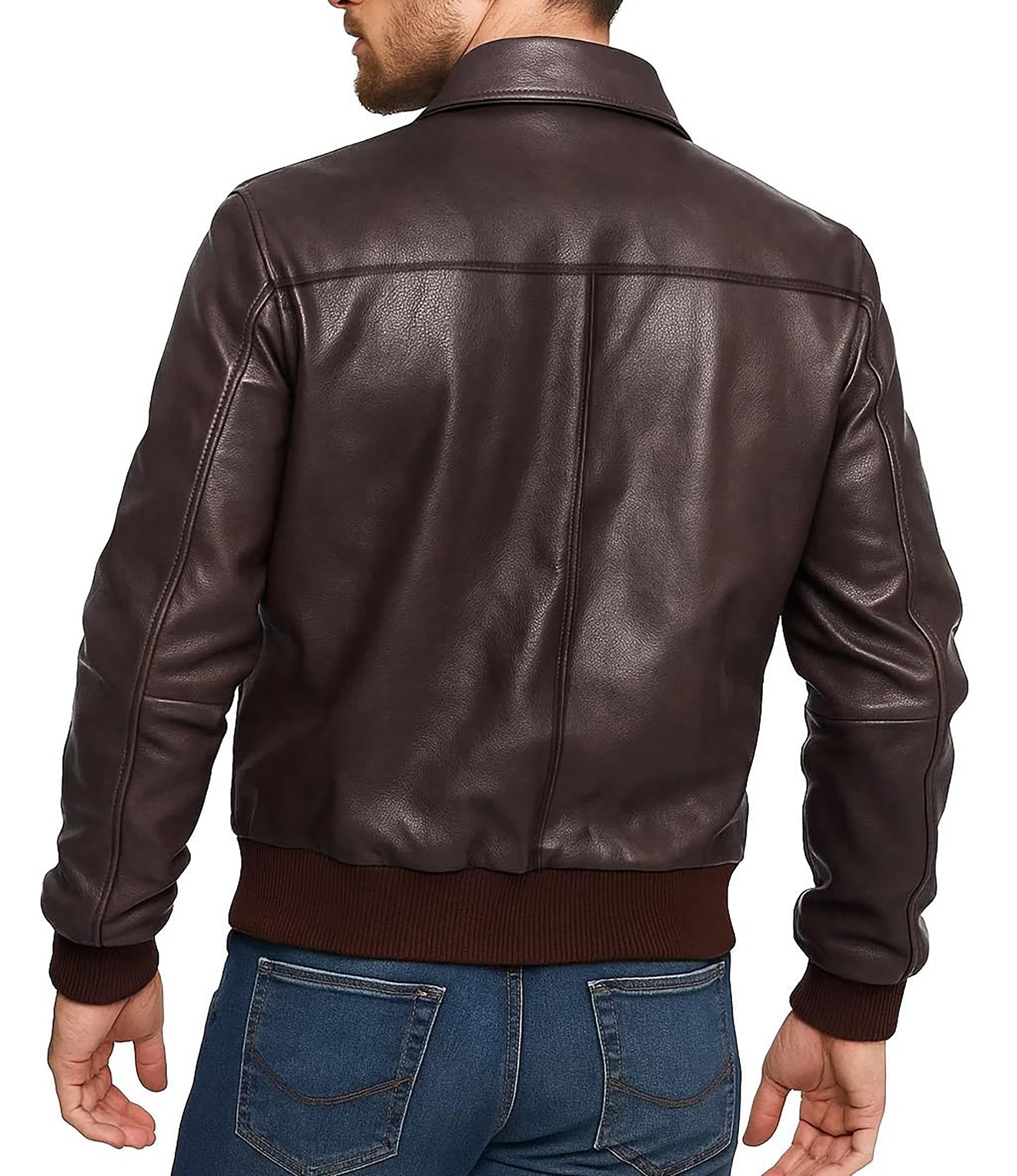 Fashion_First Chaqueta bomber de piel de cordero suave para hombre, chaqueta casual para motocicleta, fiestas al aire libre, color negro y marrón