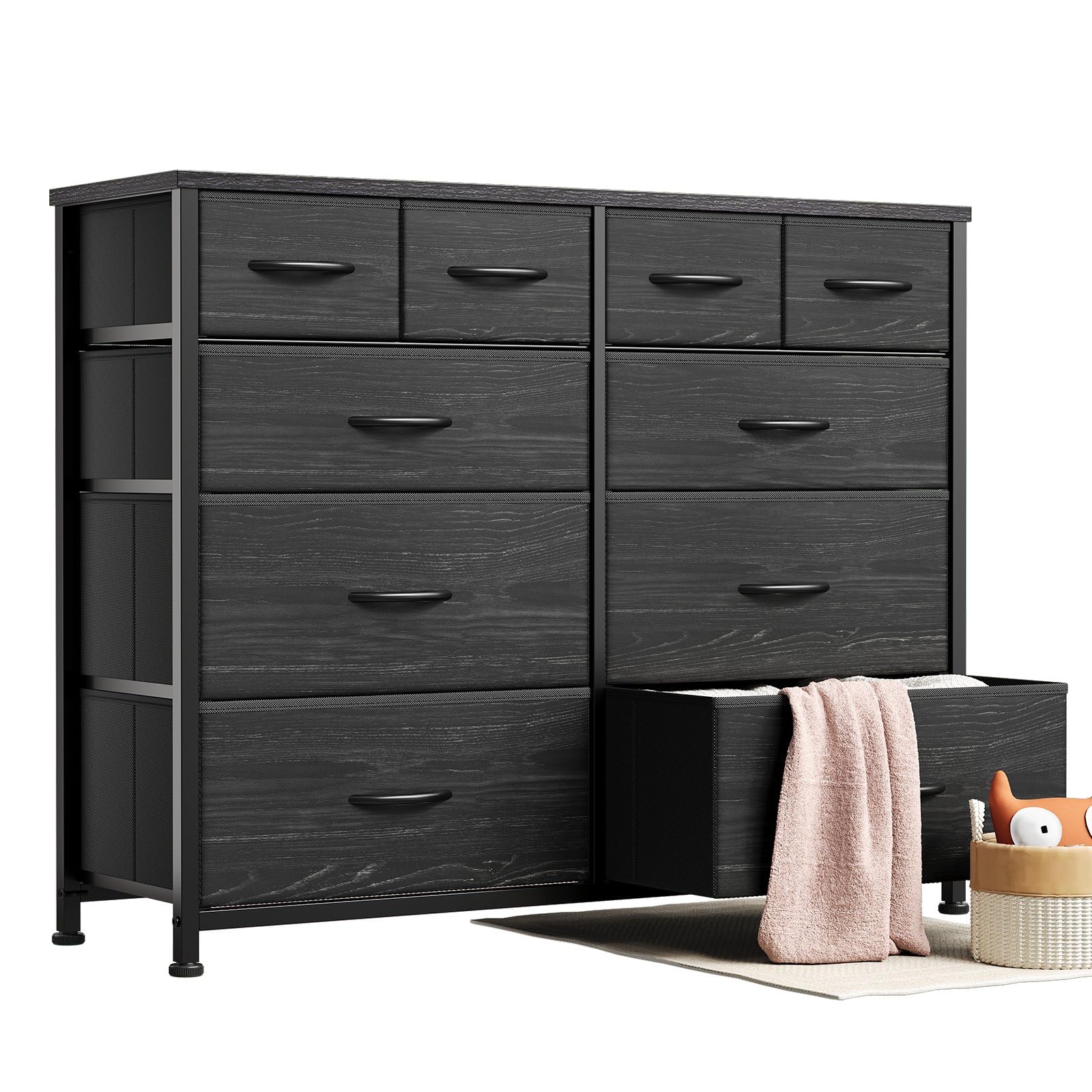 YeTom Dresser for Bedroom with 10 Drawers, 4-Tier Wide Storage