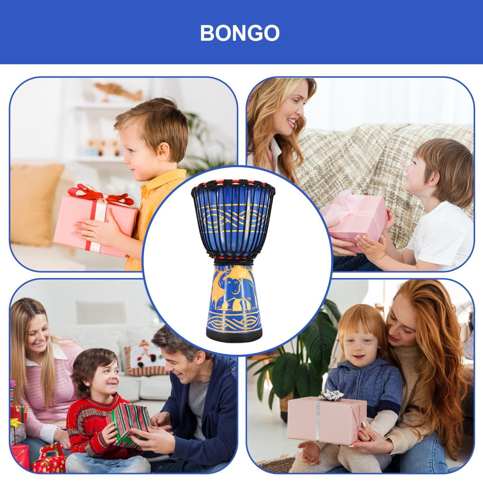 Drum bongo, tamburi bongo adulti Drum a mano ispirato a mano da 8 pollici