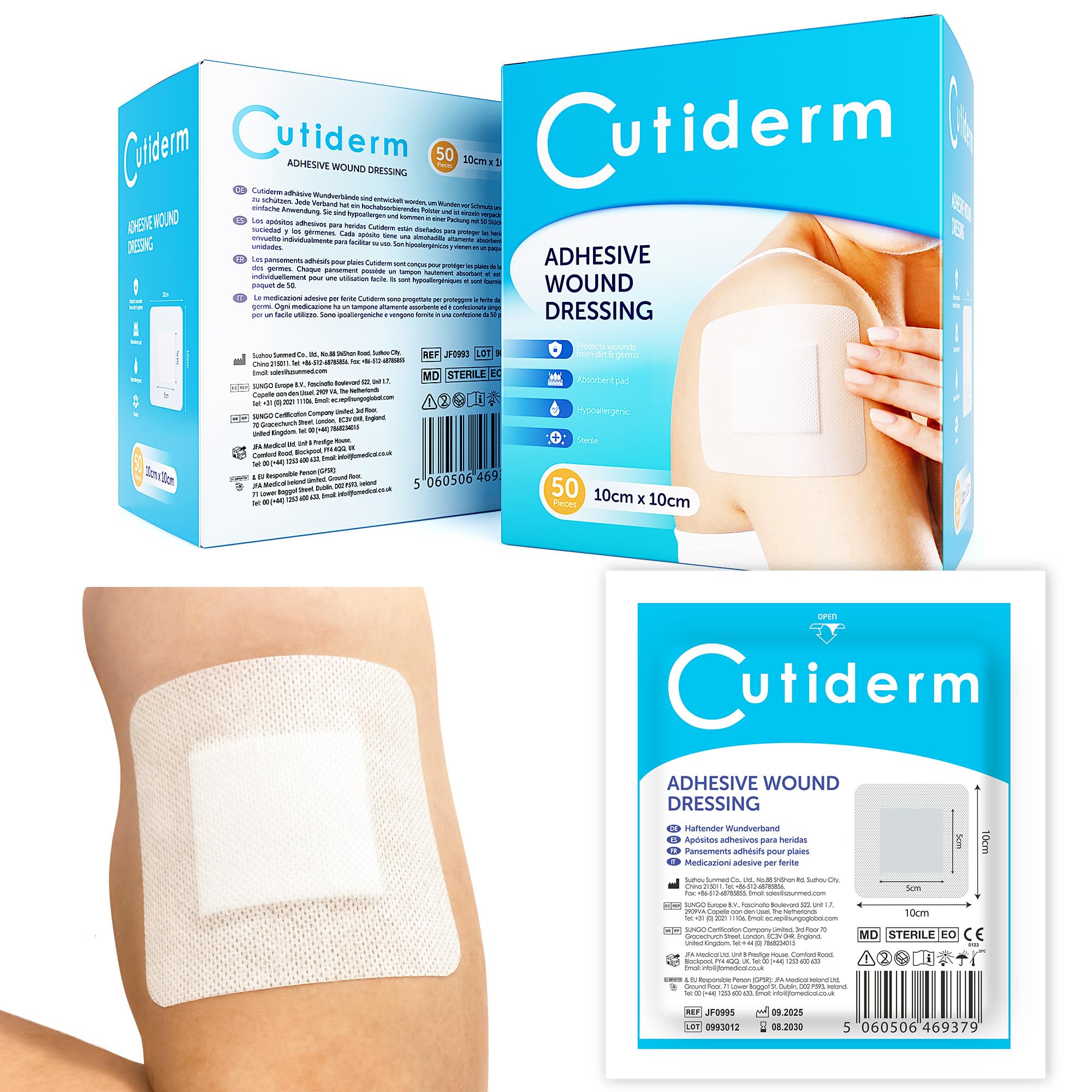 Cutiderm Sterile Adhesive Wound Dressing 10cm x 10cm - Box of 50