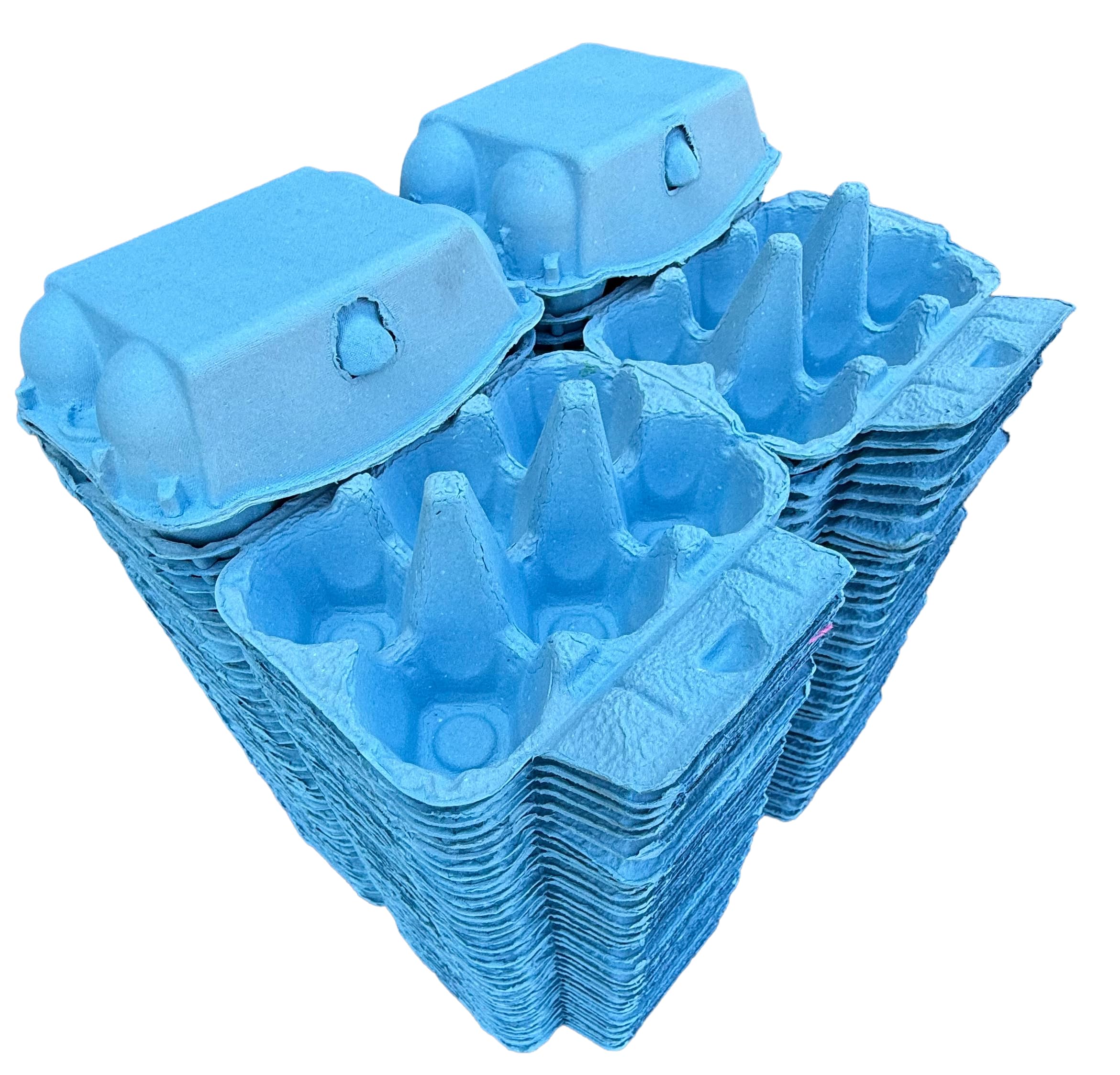 Blue Half Dozen Egg Boxes, Cartons for 6 Eggs, Various Pack Quantities (100 Carton Pack)