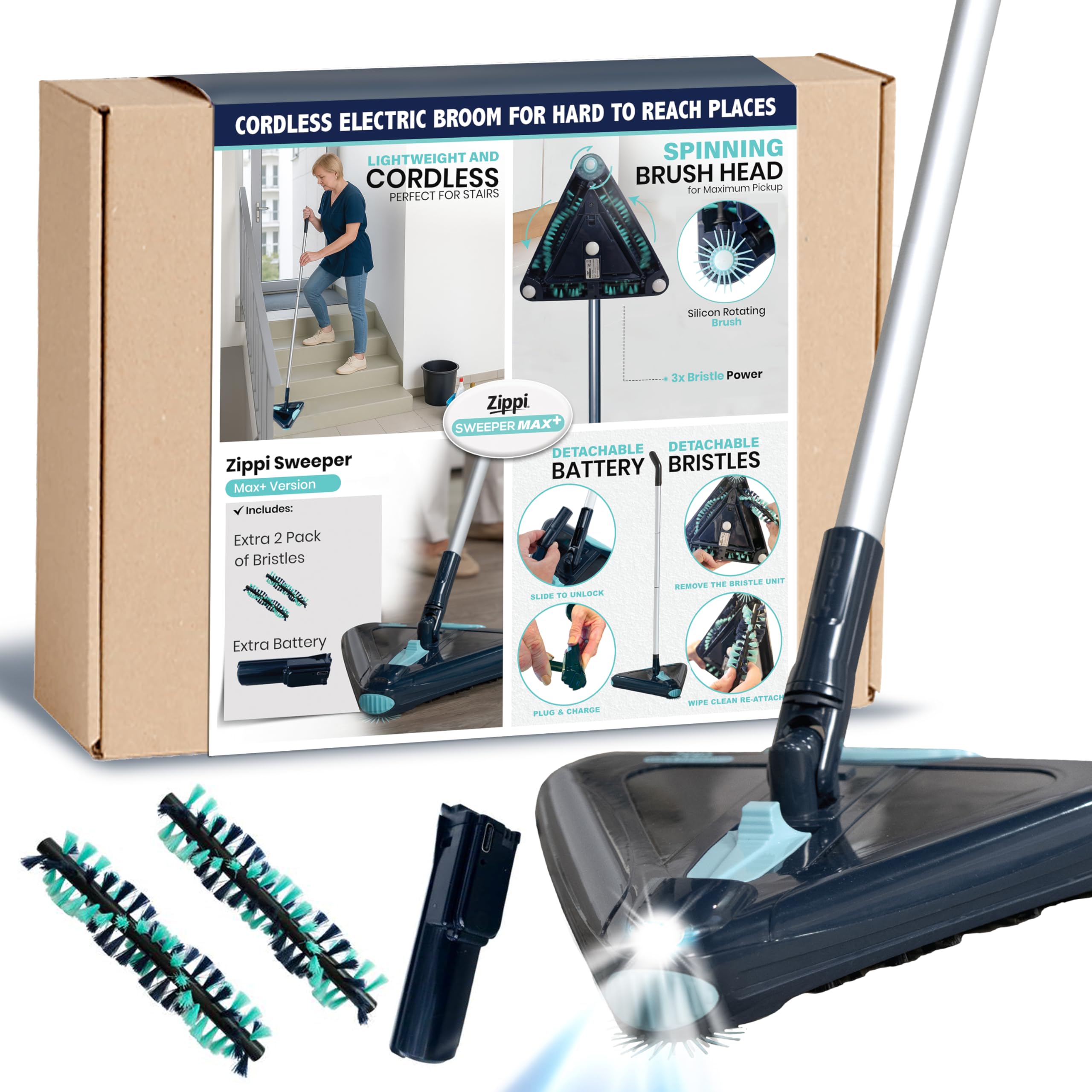Amazon.com - Zippi Sweeper Max Plus - 2025 Version Lightweight