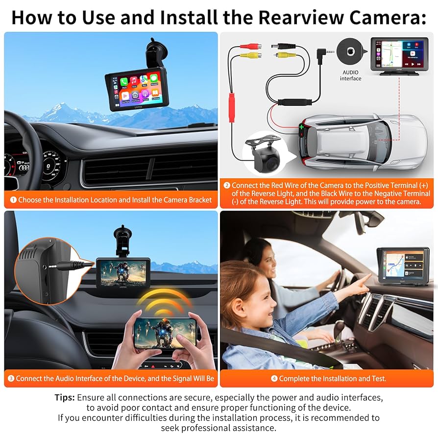 Apple - harinezumicm 2025 CARPURIDE 9 Inch Car Play Screen for Car, Compatible