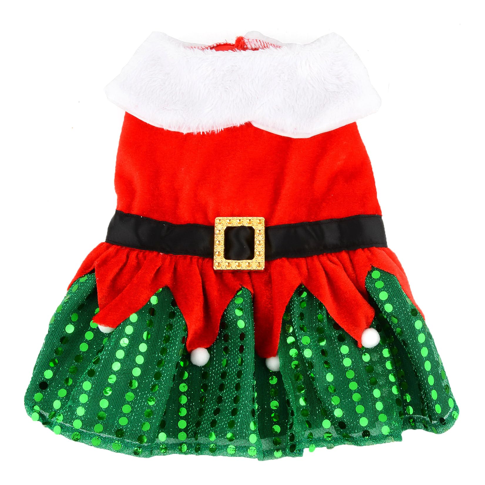 Zunea Velvet Christmas Dog Dresses for Small Dogs Cats Bling Sequins Santa  Claus Puppy Girl Xmas