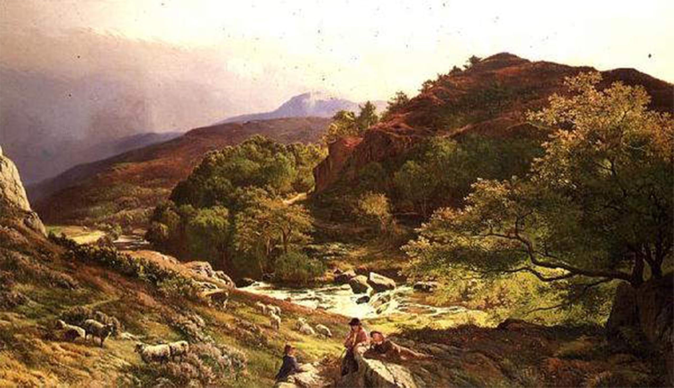 ARTXLXXBN Famous Painting Art Wall Decor Abstract Art Picture on the River Llugwy Near Capel Curig N Wales by Sidney Richard Percy Animal Pictures for Home Decor 60x90cm