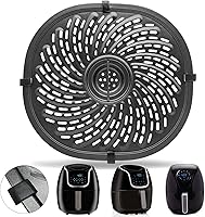 Vista 8 de Bandeja de parrilla para freidora de aire Power XL 5QT, bandeja de repuesto para freidora de aire antiadherente redonda de 8.7 pulgadas, 5 cuartos