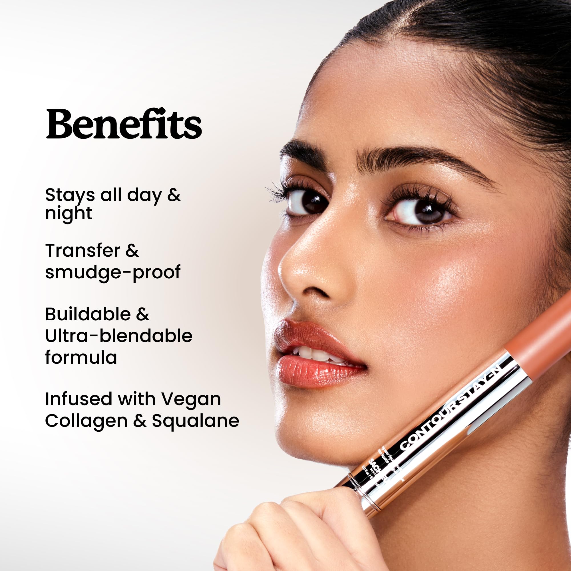 Sacheu Liquid Contour STAY-N Langzeit-Halt Bronze Creme Kontur Make-up — Langanhaltend, Mischbar & Leichte Formel — Vegan & Tierversuchsfrei, Verleiht Drama