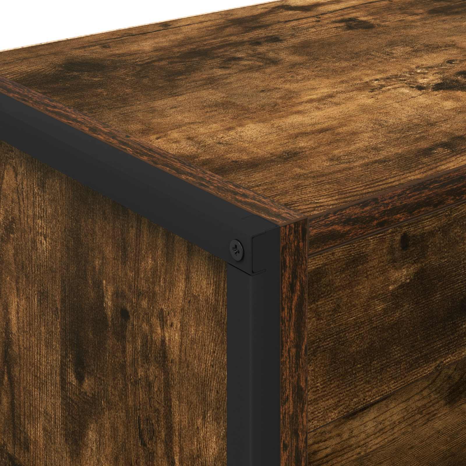 Raucharbe Regał na książki 80 x 30 x 121 cm, przemysłowy regał stojący z materiału drewnopochodnego ze stalowymi nogami, otwarty regał do salonu, biura i domu