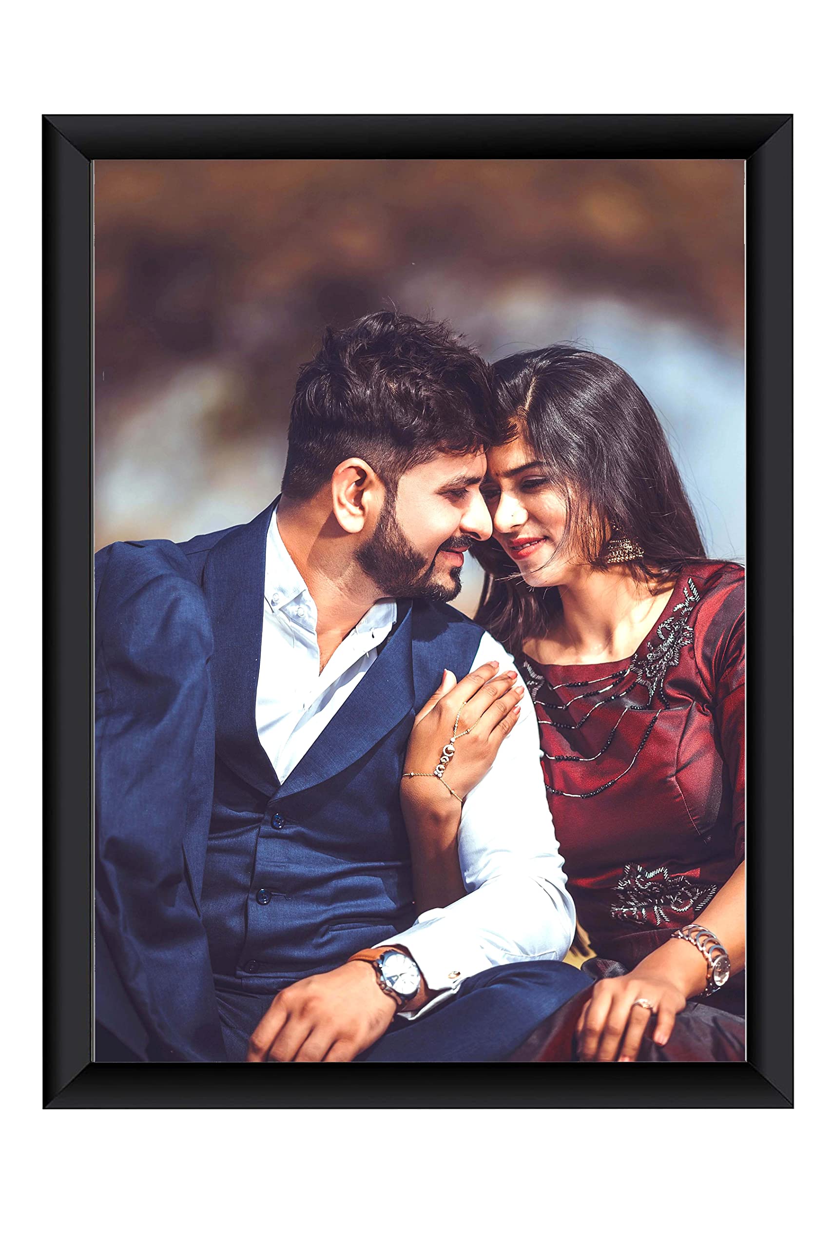 zig zag Personalized | Customized Photo Frames With Photo For Wall Decoration ,Birthday , Anniversary, Gift With Your Own Picture Size (9 x 13.5 inch, Acrylic Glass), Black