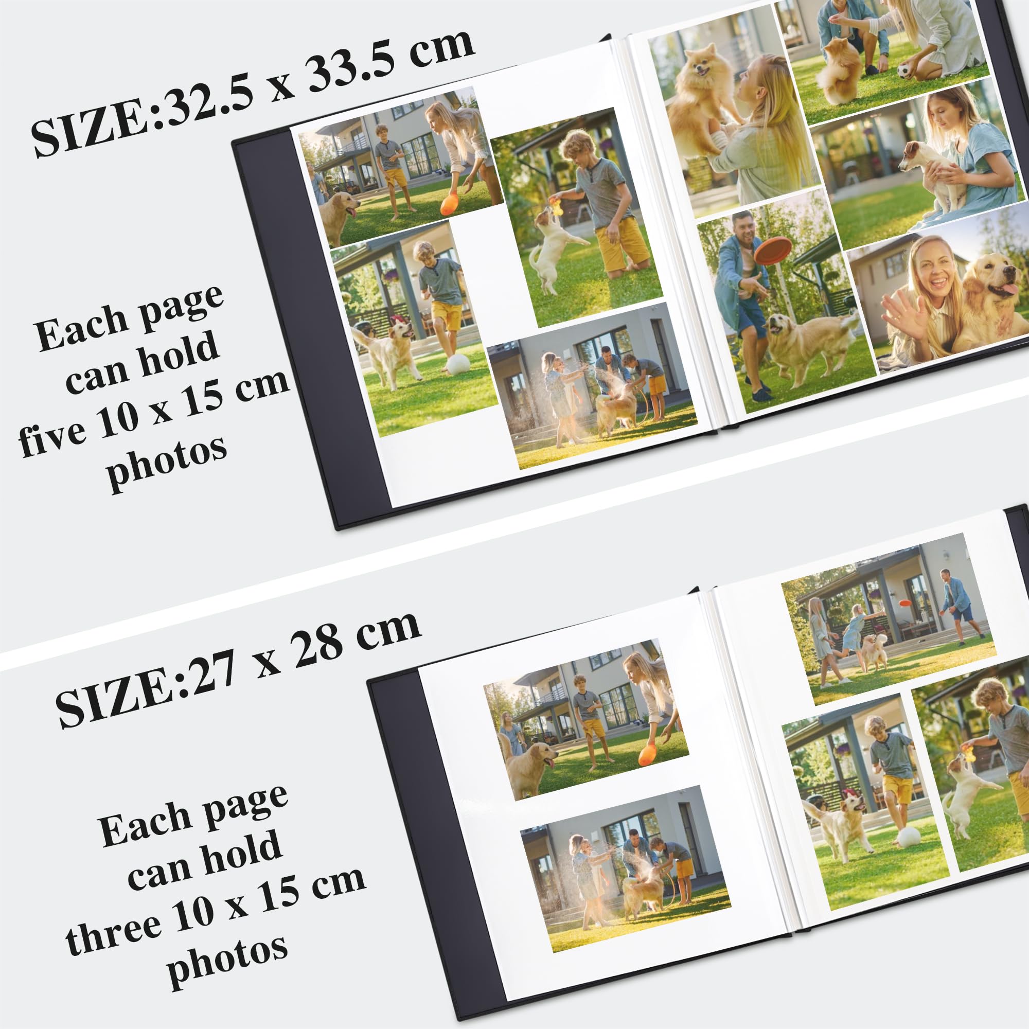 Vienrose Album na zdjęcia Album do scrapbookingu z samoprzylepną folią Album z ochronną warstwą, zachowującą obrazy na stałe Album DIY z lnianą okładką do rodzinnych wspomnień, ślubu, zdjęć