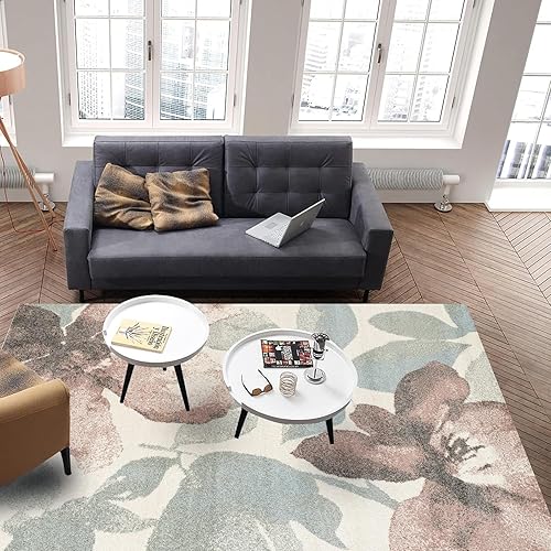 Miniatura 3 de TuLdys Alfombra de entrada con estampado floral, 1.5 x 2.5 pies18 x 30 pulgadas, alfombras de cocina lavables antideslizantes para puerta delantera,