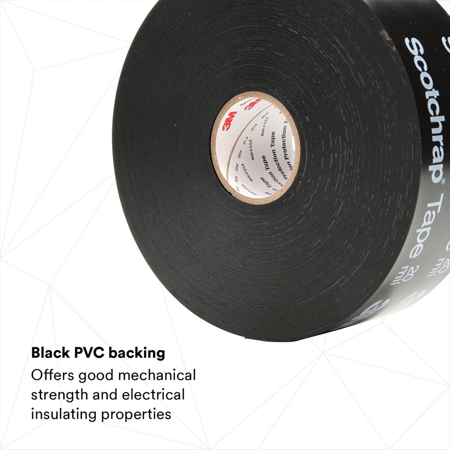 3M Scotchrap Vinyl Corrosion Protection Tape 51, Easy Application, PVC Backing, Rubber Adhesive, Unprinted, Black, 20 mil, 6 in x 100 ft, 1 Roll