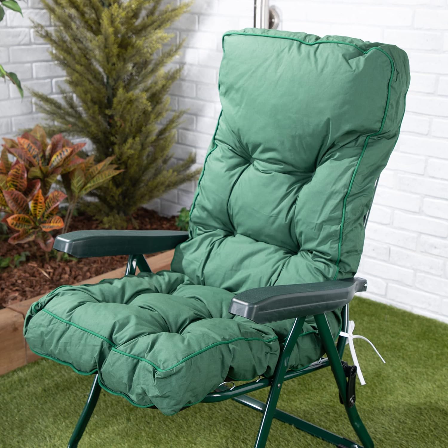 Buy Alfresia Garden Recliner Chair In Green with Classic Cushion