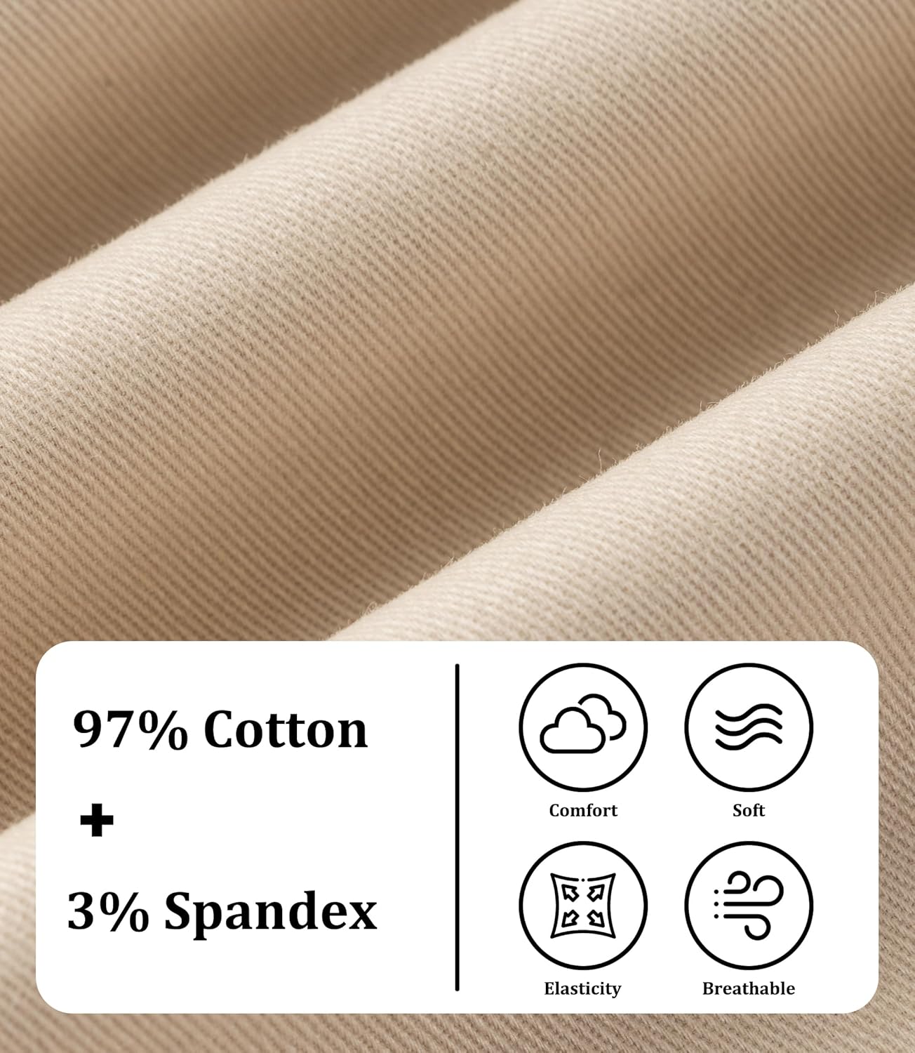 CAMLAKEE Boys' Pleated Dress Pants Kids Elastic Waist Twill Straight Leg School Uniform Pants - Image 6