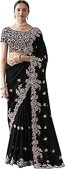 Women's Rangoli Silk Embroidred Saree with Unstitched Blouse Piece