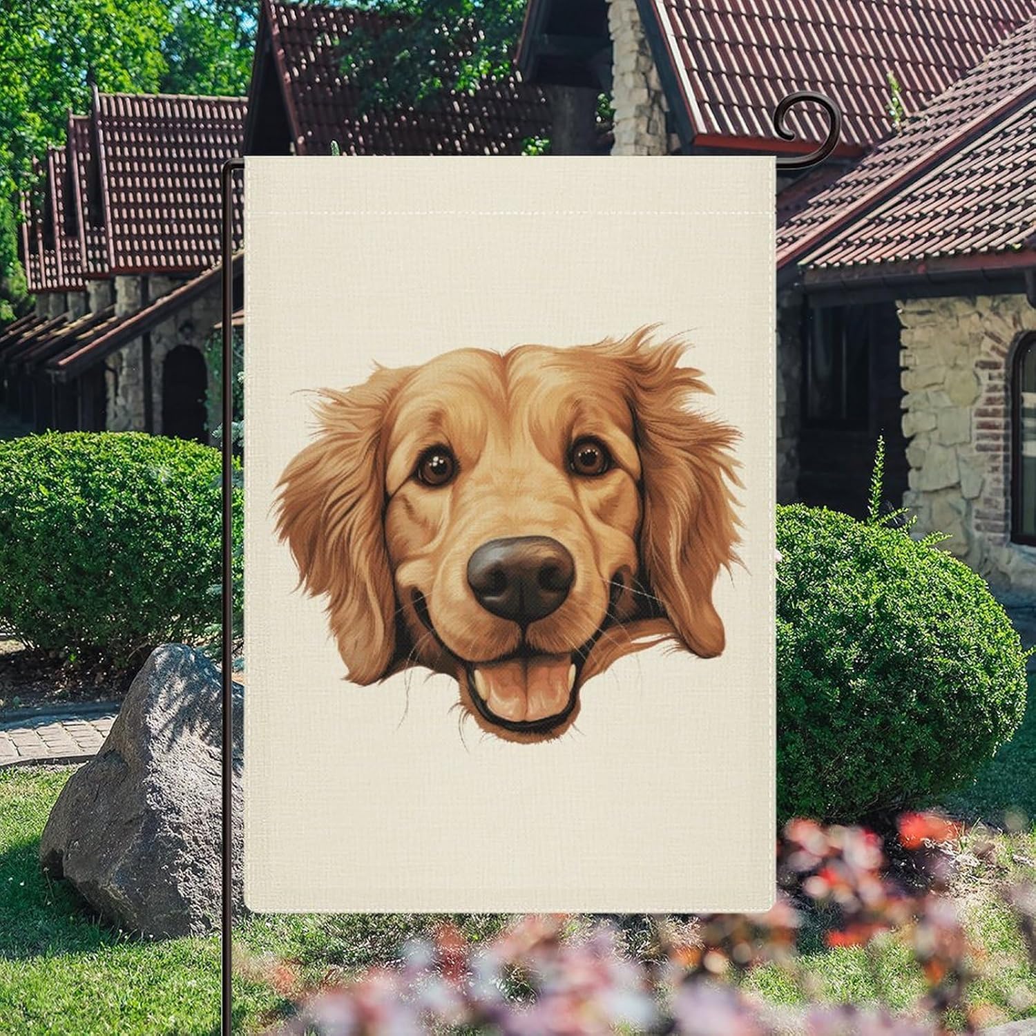 Garden Flag Golden Retriever Decorative Flag Pet Dog Yard Flag Vertical Double Side Banner Decor for Yard Home Door Outdoor Gate Lawn 28x40 Inch