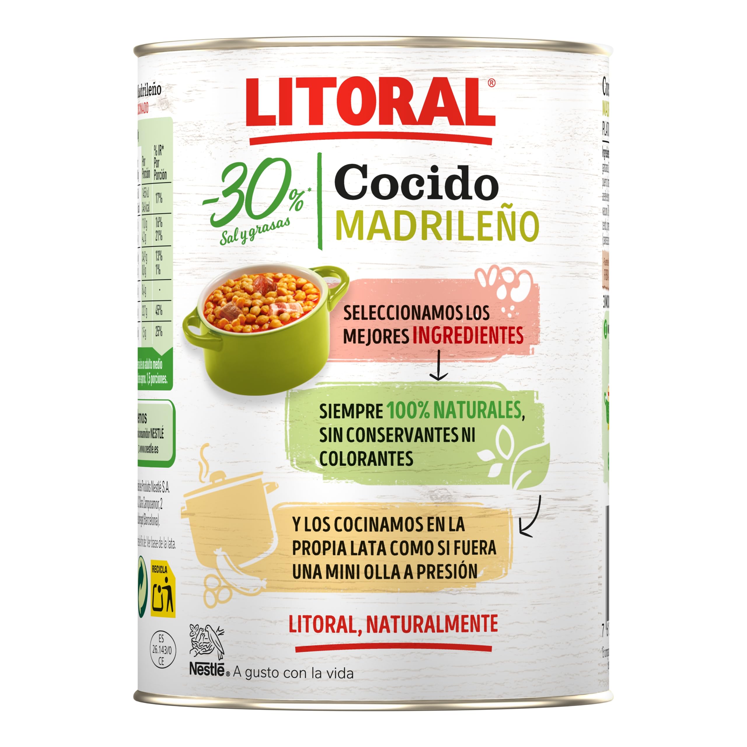 Litoral Cocido Madrileño -30% Sal y Grasa - Plato Preparado Sin Gluten - Pack de 10x425g - Total: 4.25kg — view 5