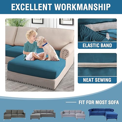 Miniatura 7 de H.VERSAILTEX Fundas de cojín 100% impermeables para sofá seccional, 3 piezas, fundas de cojín en forma de L, para sofá izquierdo o derecho (sofá