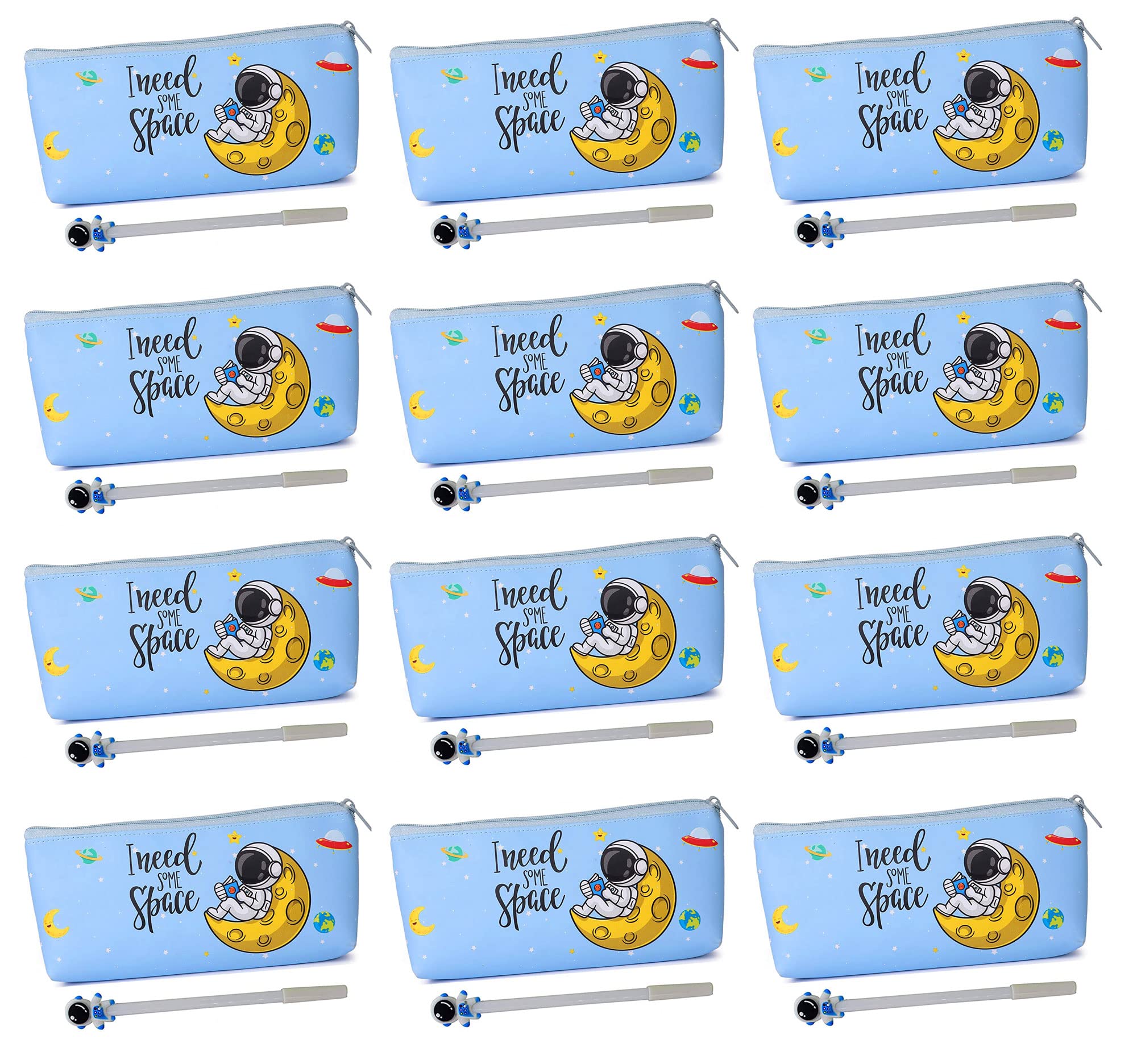 KOBBET® Space Pencil Pouch Pencil Case for Kids School Stationery Pouch with Space Pen Space Theme Return Gift for Birthday for Kids Party Favor Gift for Boys Birthday Gift (Light Blue, 12 Set) (B0B7XJW3M2) Amazon Price History, Amazon Price Tracker