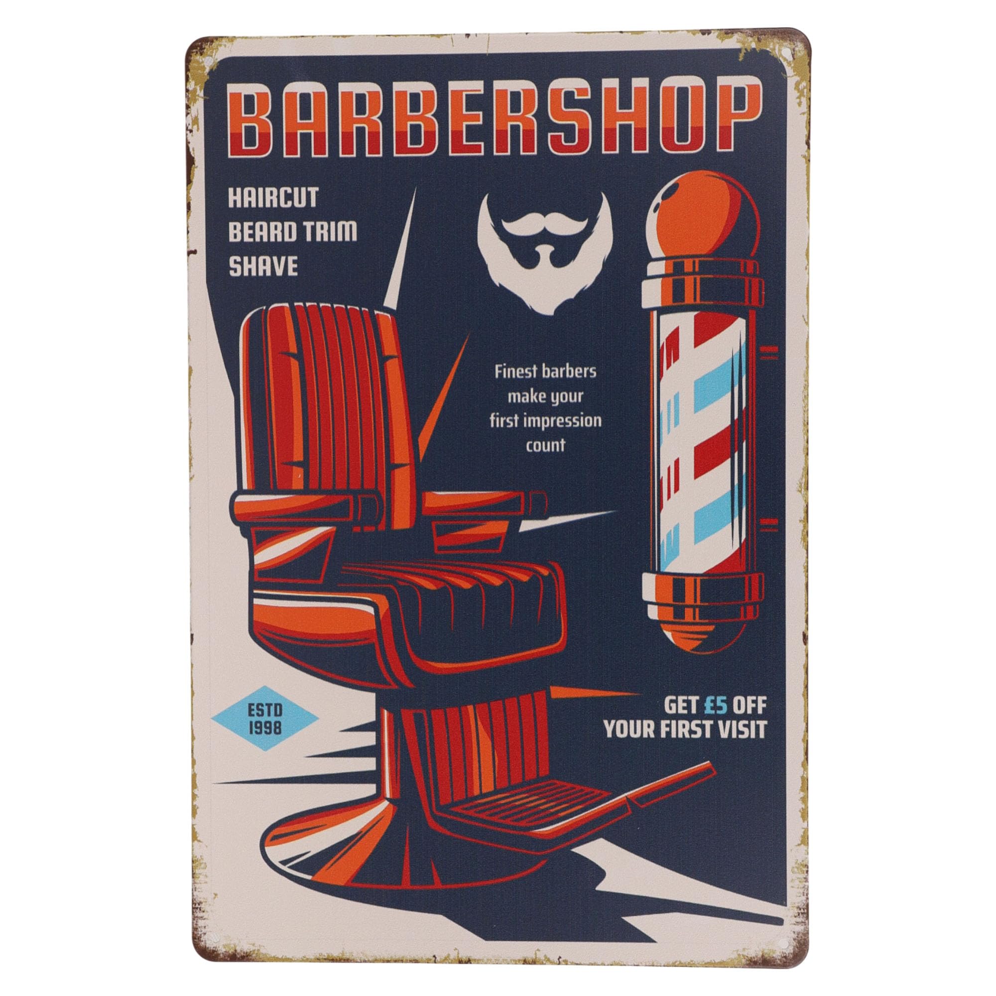 Eson - Metal Tin Signs and Decor 20x30cm, Vintage Barber Shop Metal Plaque Sign, Hairdresser Decorative Wall Art, Barber Gifts Salon Wall Art Barber Shop Decor (Retro 5)