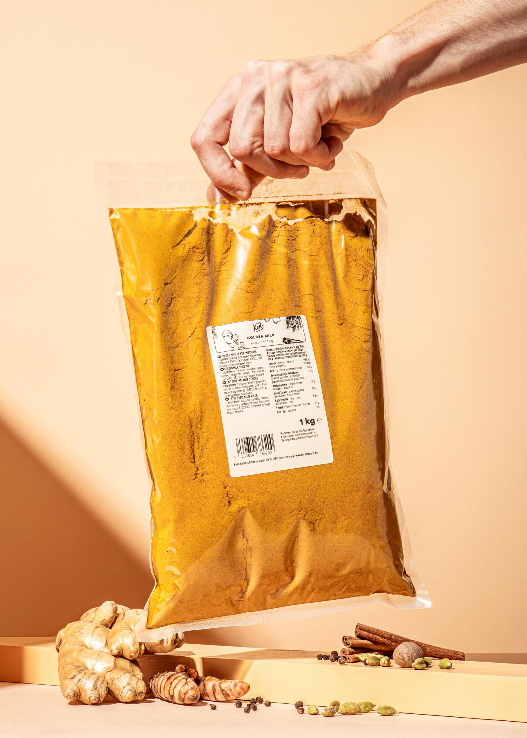 KoRo - Golden Drink 1 kg - vegan - Bevanda tradizionale ayurvedica - aromatico e ideale per l'inverno - facile da preparare