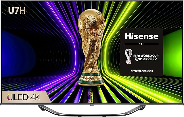 Hisense 55U7HQTUK 55" 600-nit 4K HDR10+ and 120Hz Dolby Vision IQ ULED Smart TV with Disney+, Freeview Play and Alexa Built-in, HDMI 2.1 and Filmmaker Mode, FreeSync Certificated (2022 NEW)