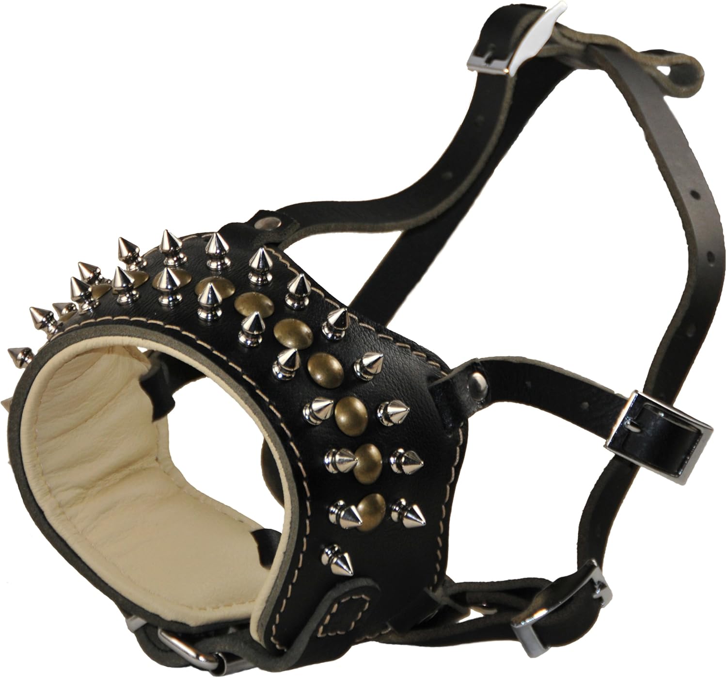 Dean & Tyler Spiker Leather Dog Muzzle, Medium