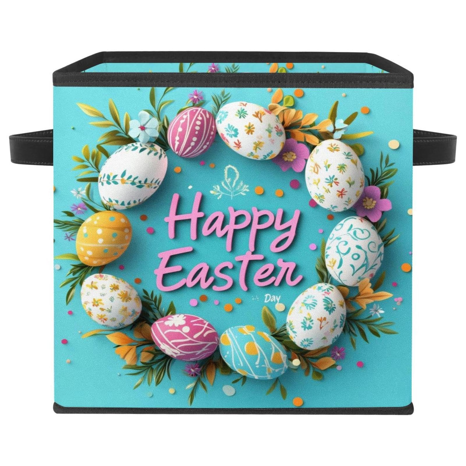 Boîte pour couronne d'œufs de Pâques en tissu pliable de 27,9 cm